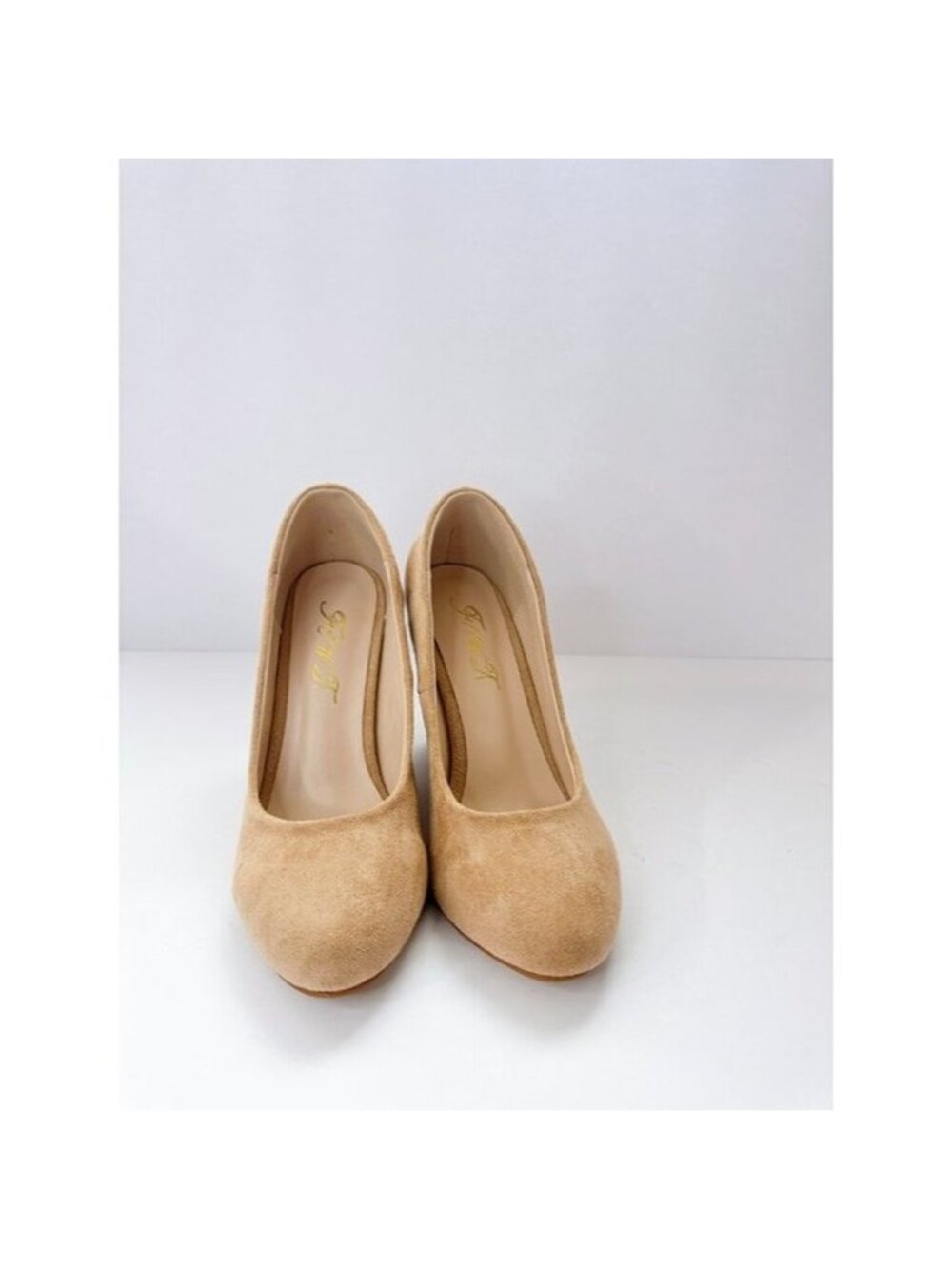 Size 7 Khaki Suede Wedge Pumps Classic Almond Toe Comfort Heels FOWT